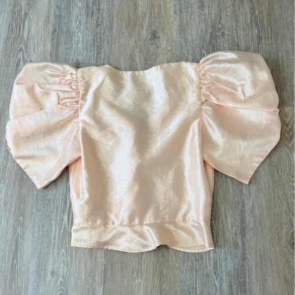 BB Collections Womens Vintage 80s Avant-Garde Pink Puff Sleeve Cardigan Size 10 - Picture 6 of 10